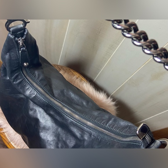 GUCCI black leather Hobo bag galaxy chain / with dustbag and Gucci cards - Picture 7 of 14